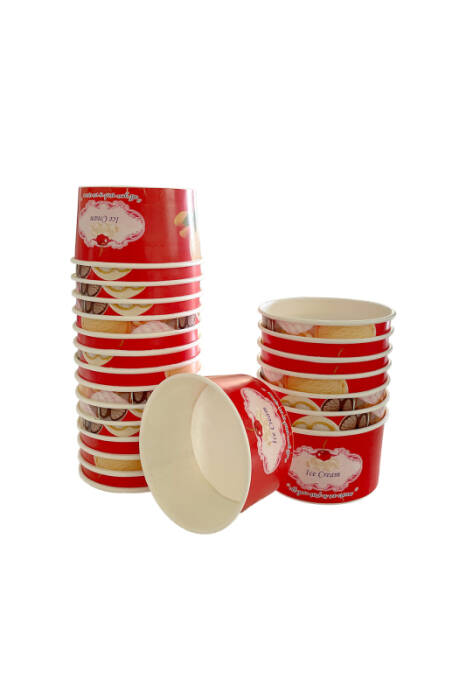 Roll-Up Karton Dondurma Kasesi Küçük 100cc 50 Adet - 1