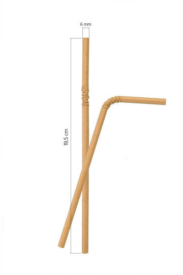 Roll-Up Körüklü Kraft Kağıt Pipet 6mmx19,5cm 100 Adet