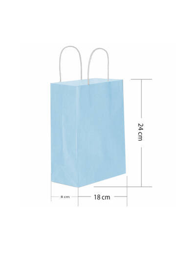 Roll-Up Kraft Çanta Açık Mavi Küçük Boy 18x24cm 25 Adet