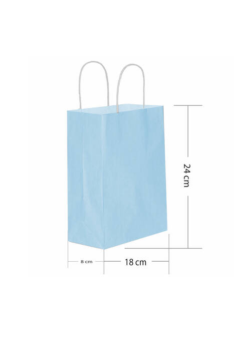 Roll-Up Kraft Çanta Açık Mavi Küçük Boy 18x24cm 25 Adet - 1