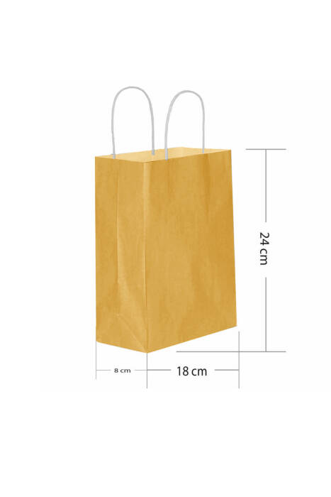 Roll-Up Kraft Çanta Altın Küçük Boy 18x24cm 25 Adet - 1
