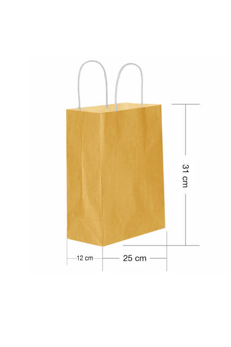 Roll-Up Kraft Çanta Altın Orta Boy 25x31cm 25 Adet - 1