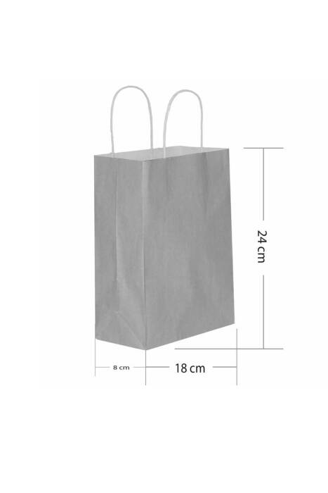 Roll-Up Kraft Çanta Gümüş Küçük Boy 18x24cm 25 Adet - 1