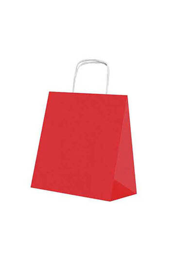 Roll-Up Kraft Çanta Kırmızı Küçük Boy 18x24cm 25 Adet - 2