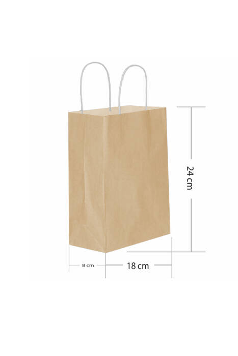 Roll-Up Kraft Çanta Naturel Küçük Boy 18x24cm 25 Adet - 1