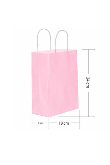 Roll-Up Kraft Çanta Pembe Küçük Boy 18x24cm 25 Adet