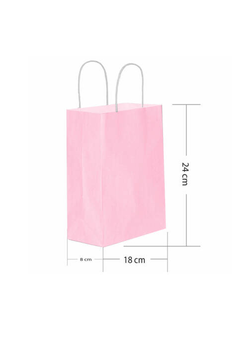 Roll-Up Kraft Çanta Pembe Küçük Boy 18x24cm 25 Adet - 1