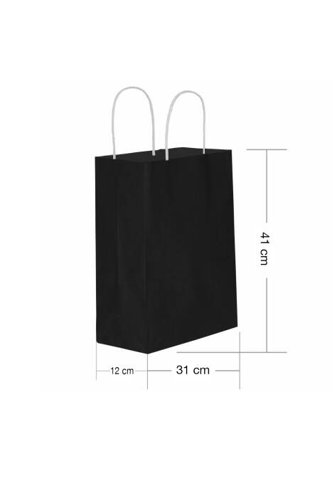 Roll-Up Kraft Çanta Siyah Büyük Boy 31x41cm 25 Adet - 1