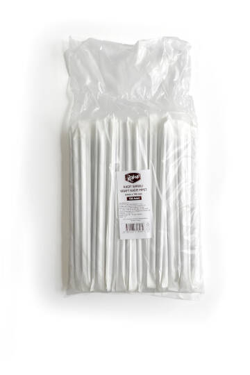 Roll-Up Kraft Kağıt Pipet Kağıt Sargılı 6mm x 19,5cm - 100 Adet - 3