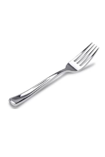 Roll-Up Metal Görünümlü Plastik Çatal 18 Adet