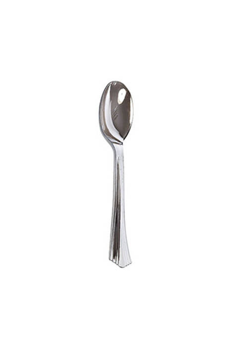 Roll-Up Metal Görünümlü Plastik Kaşık 18 Adet - 1