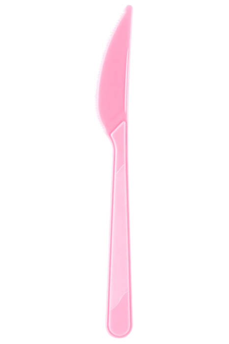 Roll-Up Plastik Bıçak Pembe 25 Adet - 1