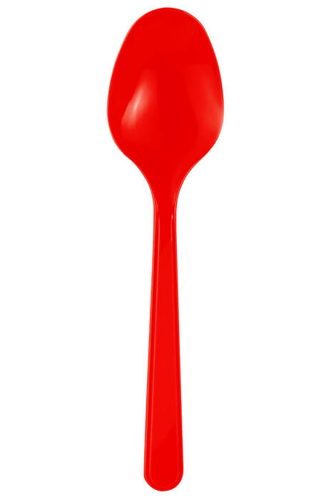 Roll-Up Plastik Kaşık Kırmızı 25 Adet - 1