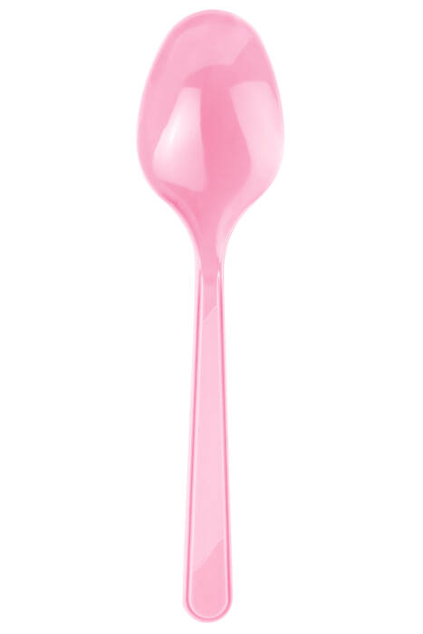 Roll-Up Plastik Kaşık Pembe 25 Adet - 1