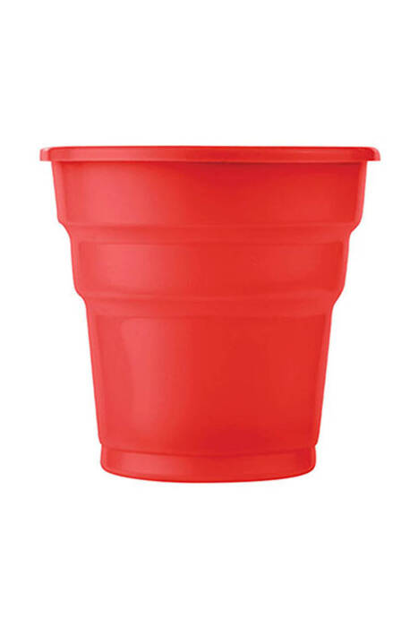 Roll-Up Plastik Meşrubat Bardağı Kırmızı 180cc-7oz 25 Adet - 1