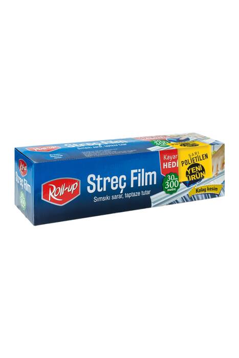 Roll-Up Sarı PE Streç Film 30 cm x 300m 8mic 1 Adet - 1