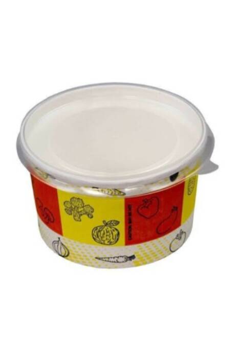 Şeffaf Kapaklı Karton Çorba Kasesi 16oz 11x6cm 25 Adet - 1