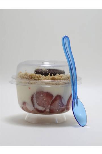 Transparan Parlak Mavi Dalgalı Dondurma-Tatlı Kaşık 50 Adet